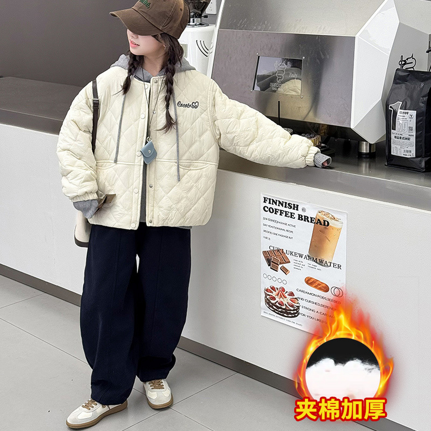 女童棉衣外套秋冬款2025新款中大童儿童棉服冬装女孩加厚大衣上衣