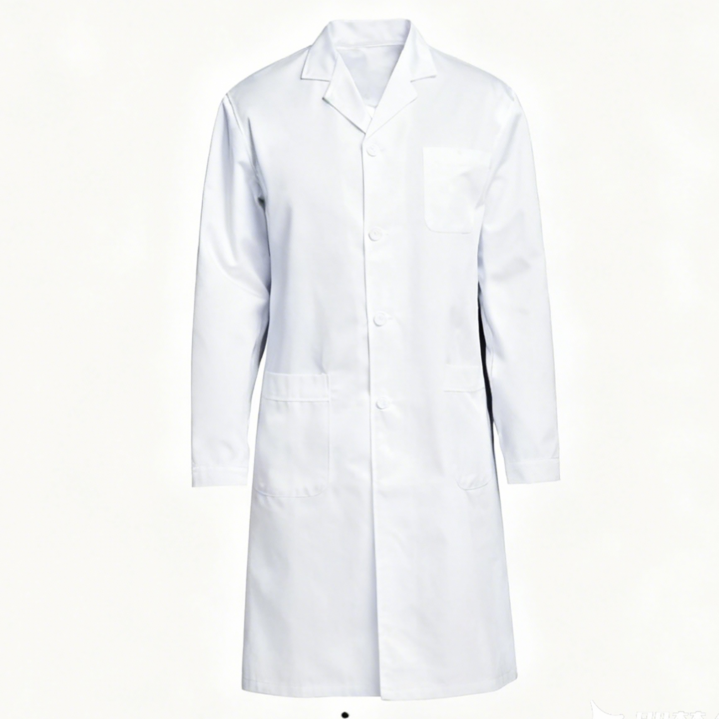 PUSSEN工装修身长袖医护白大褂