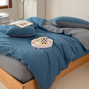 狙击蝴蝶周柯宇陈妍希同款被套四件套素色简约母婴针织棉天竺棉