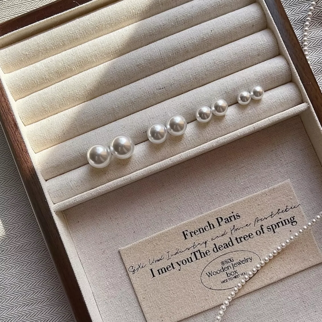 jujo手作雎鸠fever同款珍珠耳钉女施家高级感轻奢正圆大复古耳环