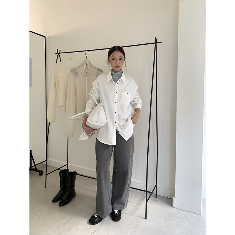 MMC DITION白衬衫女2025秋季新款韩系高级感宽松显瘦长袖衬衣外套