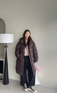 LILY 80850 连帽宽松长款 保暖羽绒服外套 LHHH 时尚 冬上新