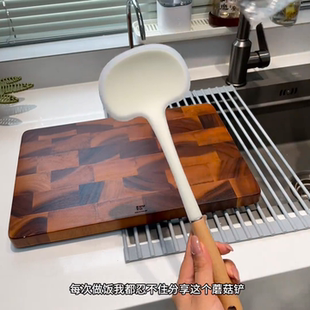 硅胶蘑菇铲耐高温炒勺汤勺二合一宝宝辅食铲家用不粘锅厨房神器