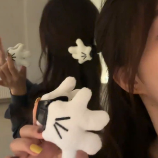 半扎发手掌抓夹米奇鲨鱼夹发圈夹子可爱发饰女童宝宝夹头发饰品