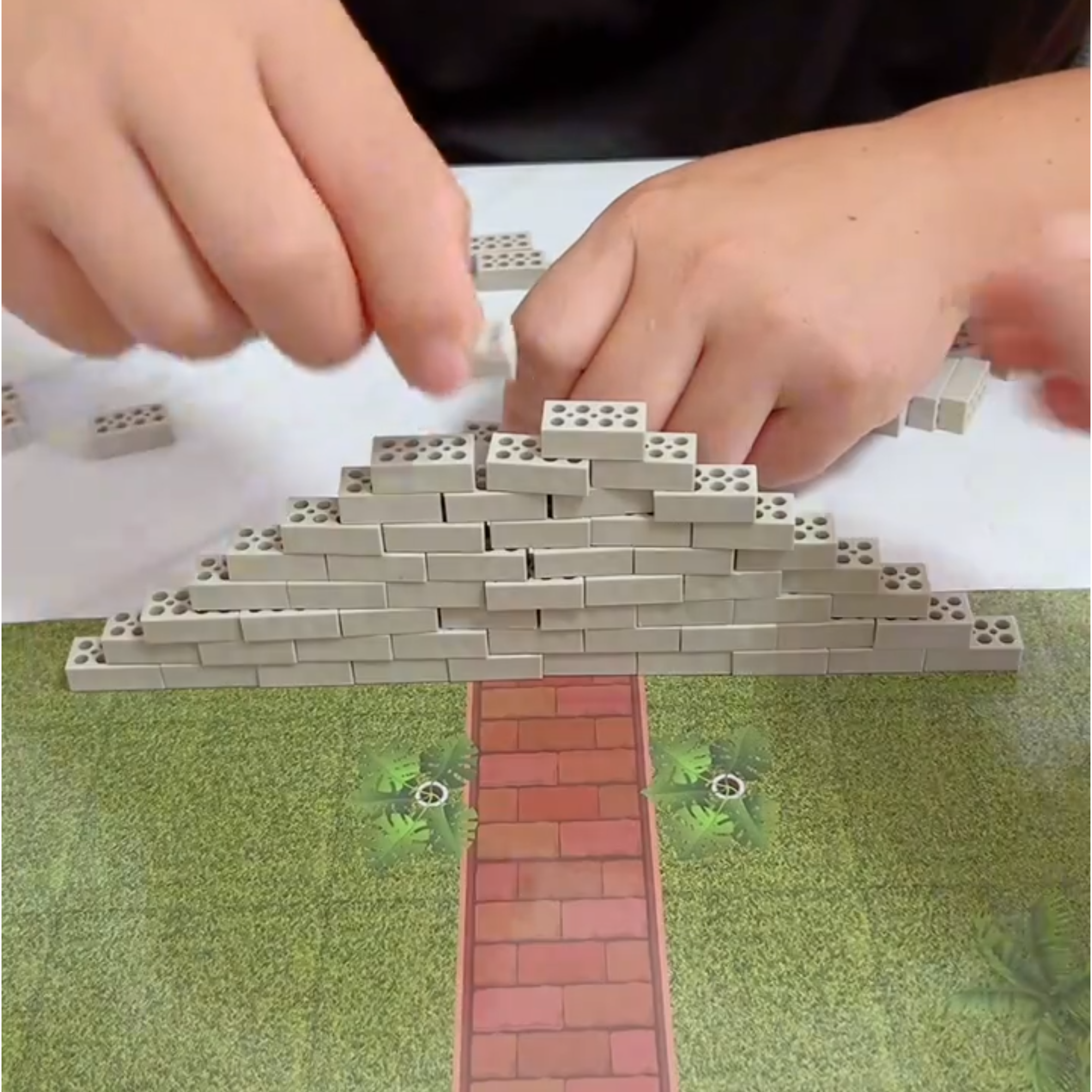 儿童DIY泥瓦匠盖房玩具1比35红青砖微景观迷你建筑模型小砖块