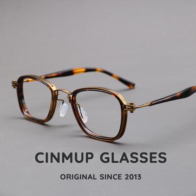 复古个性小众日系纯钛眼镜架