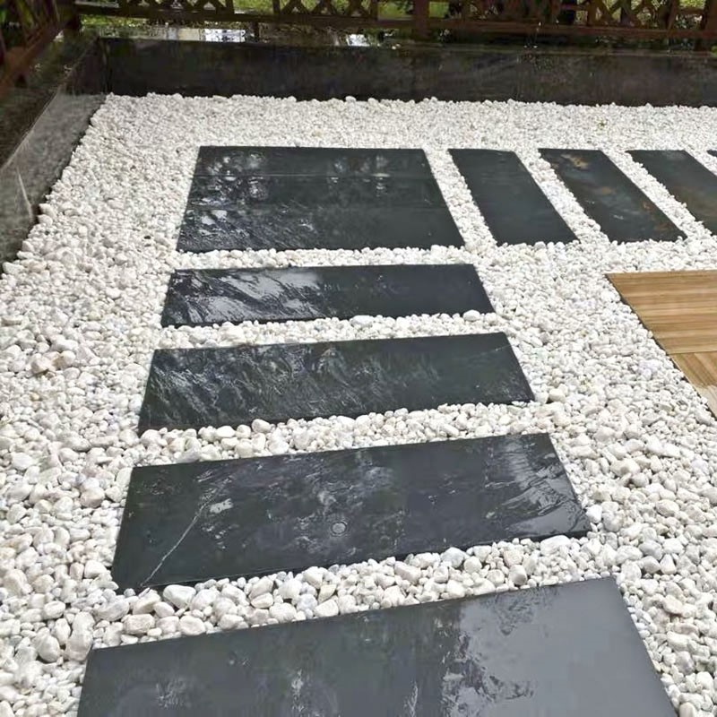 现货青石板踏步石花园草坪垫脚汀步石户外园林防滑