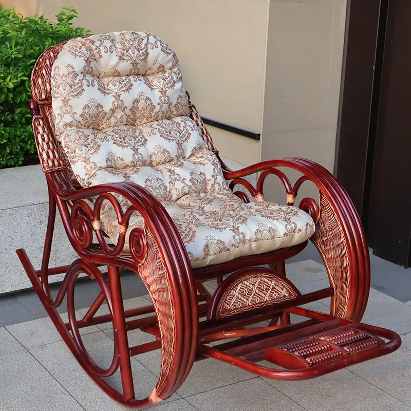 印尼真藤逍遥椅休闲懒人椅田园藤编天然真藤民宿摇摇椅老年人躺椅