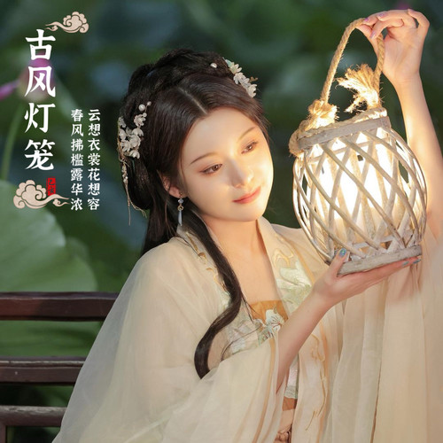 中式柳木手提手工藤编灯笼古风摄影道具儿童汉服手持拍照古装拍摄 - 封面