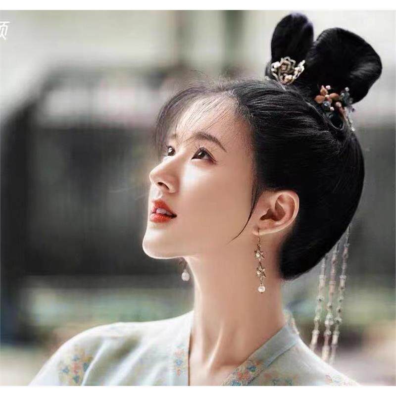 长歌行赵露丝乐嫣同款假发包古风汉服发饰长珍珠流苏发夹唐风发髻
