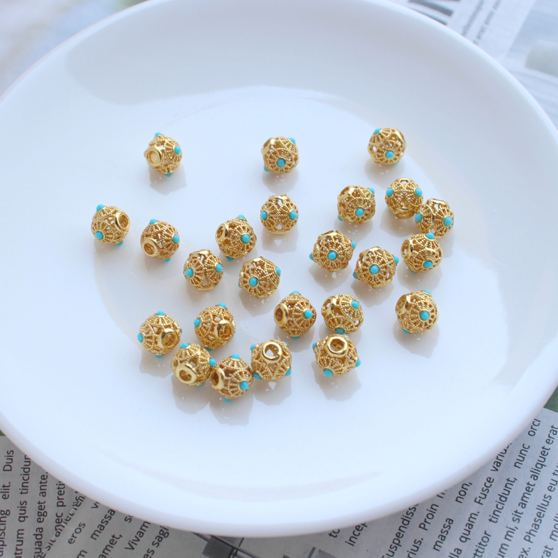 diy镀金手串饰品隔珠散珠配件