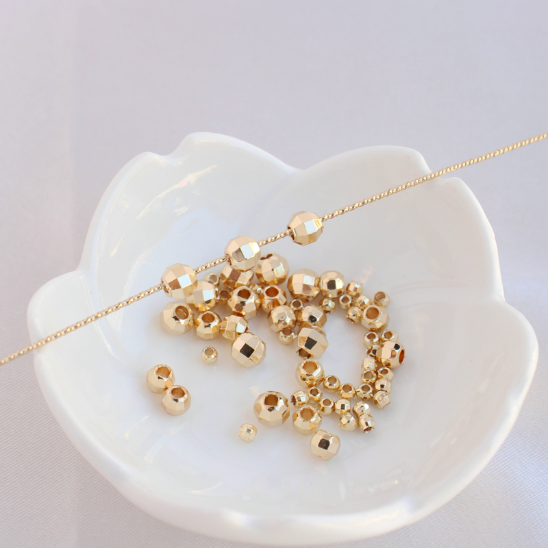 14K保色金珠圆珠diy饰品散珠配珠