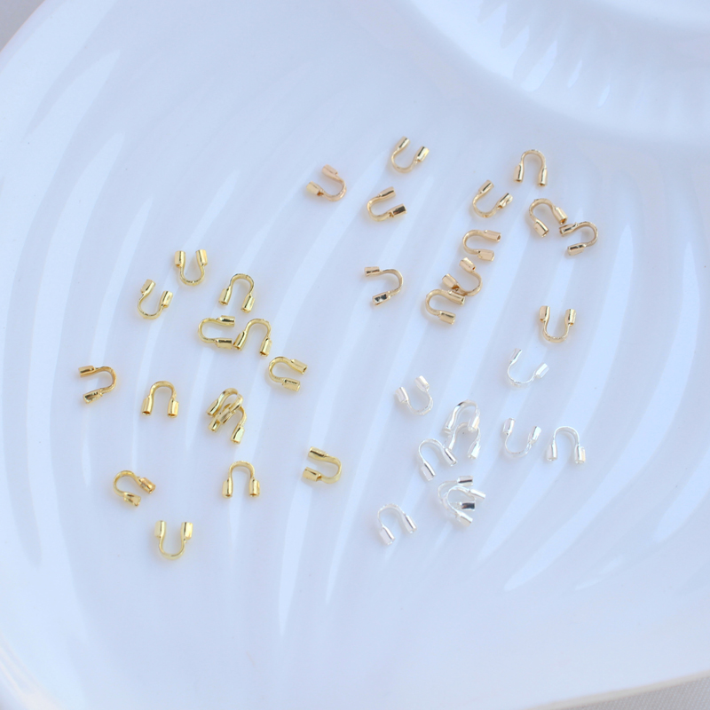 14K包金保色配件U型开口收尾diy