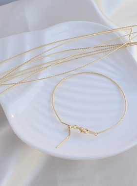 女铜镀金简约保色手镯可调长短