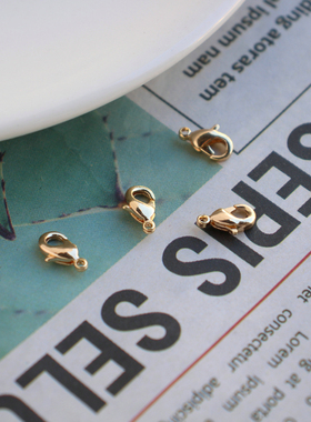 14K 龙虾扣 包金珠项链扣弹簧扣5*10/6*12mmDIY吊坠扣手链扣配件