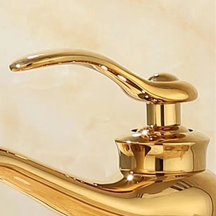 水龙头手柄配件玉石龙头把手抬起式 玫瑰金仿古 开关冷热台面盆欧式