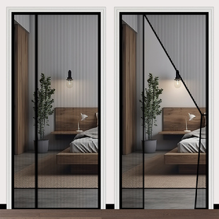 防蚊门帘珠帘新款磁吸侧开自吸纱窗纱门纱网厨房遮挡帘空调隔断帘