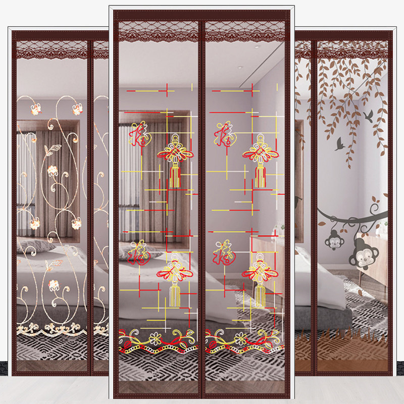 蚊帐防蚊门帘夏季厨房磁铁自吸家用免打孔对吸窗帘加密隔断帘纱门