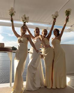 胖mm夏 婚礼姐妹团大码 西式 黄色伴娘服礼服缎面小众高级感2024新款