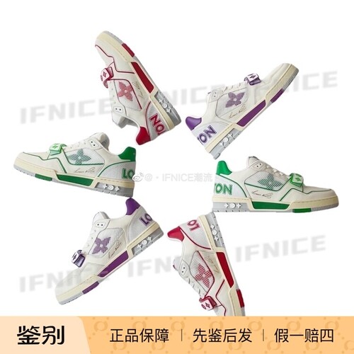 Louis Vuitton LV 21FW 后跟裂纹 魔术贴 Trainer 运动鞋