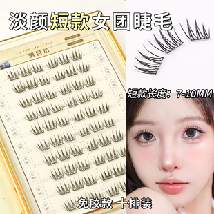 ACE假睫毛分段单簇仿真韩系爱豆妈生自然 免胶自然女团假睫毛短款