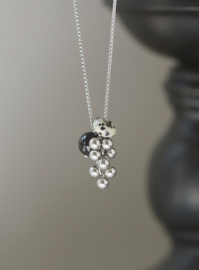 一枝橘 秋冬钛钢冷淡风葡萄串项链女新款毛衣链项链