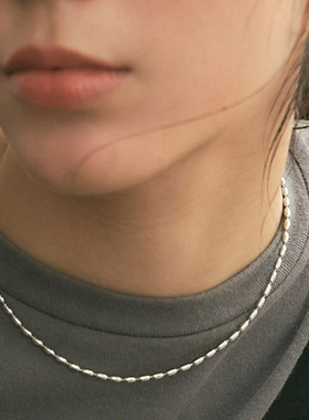 一枝橘 日系ins风冷淡金属小米珠细项链颈链甜酷风锁骨链女夏2023