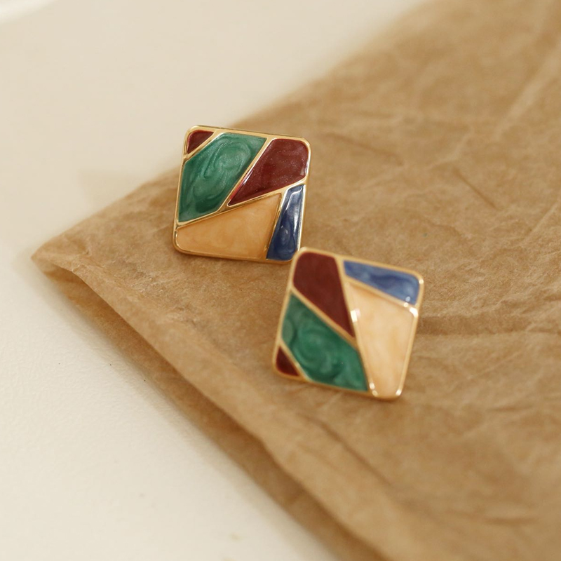 荒野风景手工画制复古拼接几何