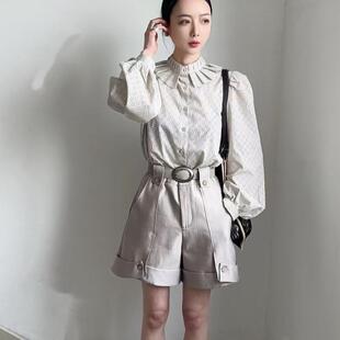 韩国U.YU有鱼2025春新款复古高腰显瘦外穿阔腿裤短款靴裤直筒裤潮