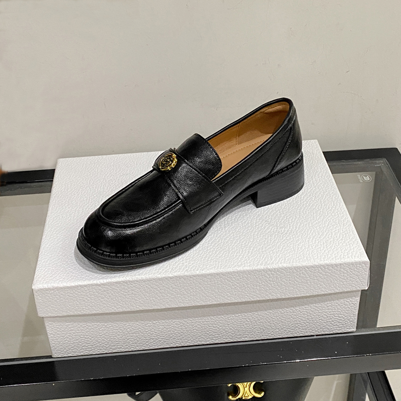 山茶花褶皱英伦小皮鞋女软底舒适