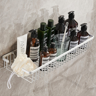 卫生间置物架免打孔浴室厕所收纳壁挂式 洗澡间放沐浴露大小尺寸
