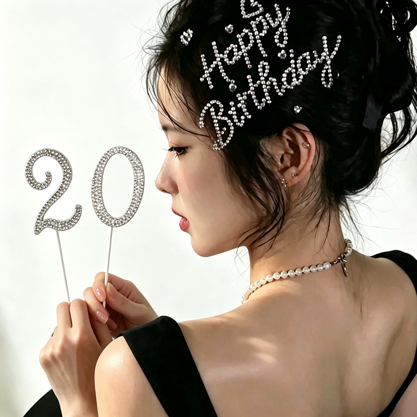 小红书同款女孩生日快乐贴纸水钻图片