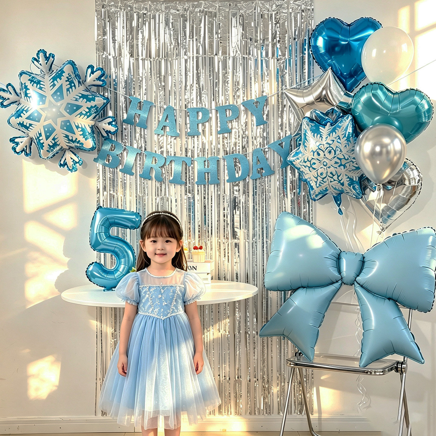 冰雪奇缘艾莎公主生日派对套装图片