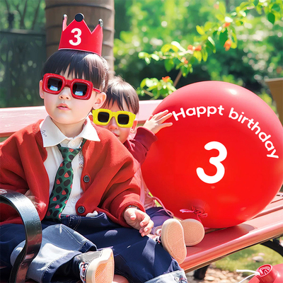 小红书36寸红色气球生日户外拍照