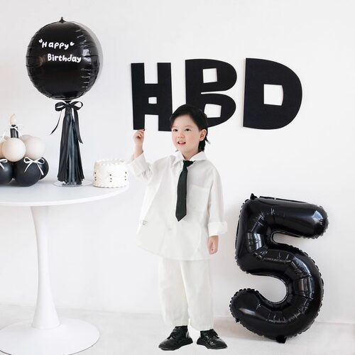 小红书黑色HBD生日背景墙布置