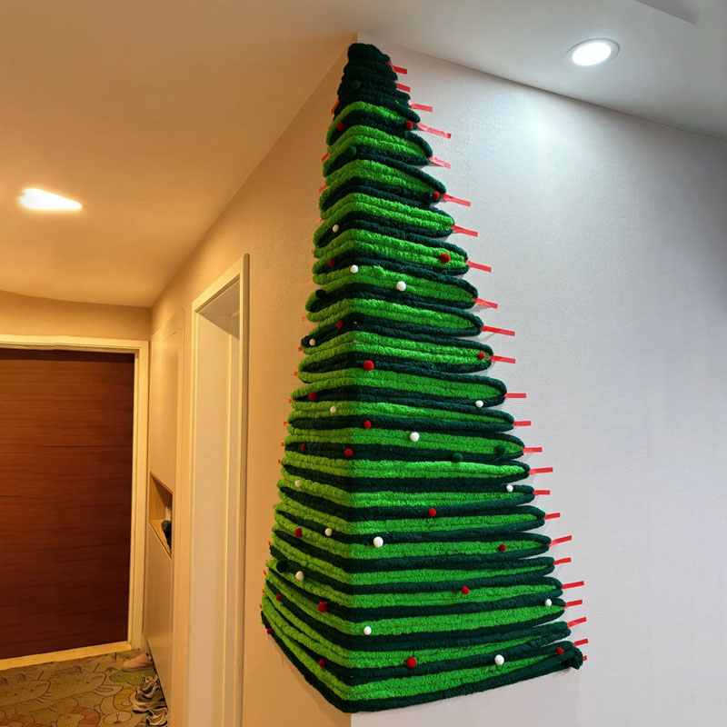 圣诞节装饰圣诞树场景布置手工diy材料包墙面装饰粗毛线圣诞树