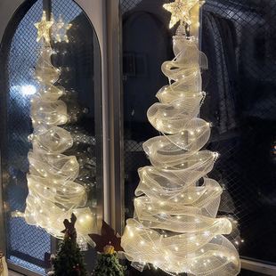 2026圣诞节装饰品场景氛围布置家里玻璃珍珠圣诞树diy橱窗户挂饰