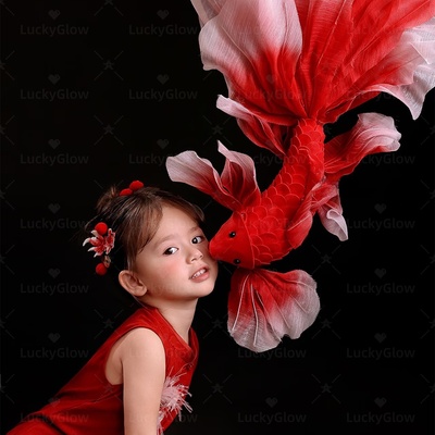 小红书同款拍照道具红色锦鲤剪纸