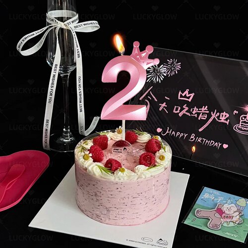 皇冠数字蜡烛生日蛋糕装饰道具