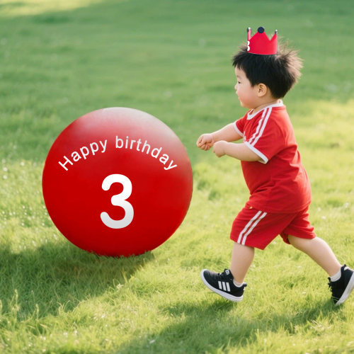 小红书36寸红色气球生日户外拍照