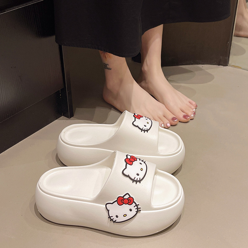 kitty网红凉拖鞋女外穿2025新款夏季一字厚底增高卡通拖鞋沙滩鞋,女鞋,一字拖,淘宝优惠券,粉丝福利购,淘宝优惠卷