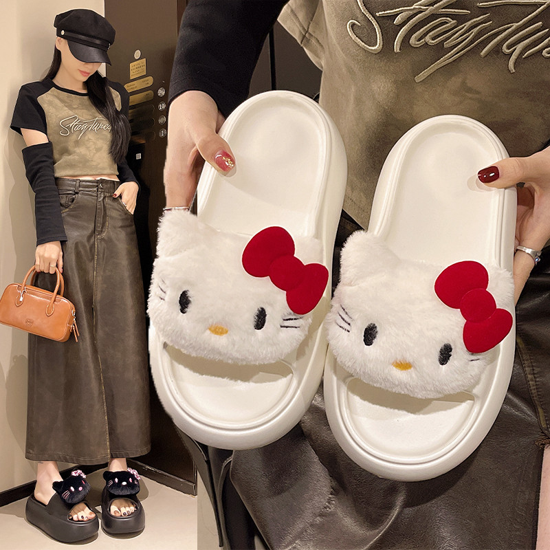 hellokitty松糕厚底凉拖鞋女外穿2026夏新款卡通可爱凉拖鞋一字拖