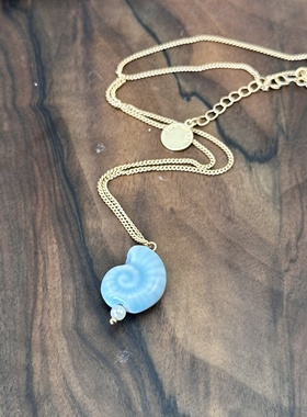 FOREVER NEW 欧美饰品品牌原单天然淡水珍珠海蓝宝吊坠项链