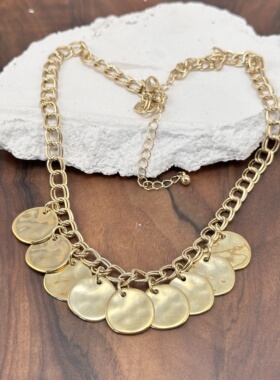 欧美外贸复古饰品时尚中古个性夸张金属质感项链锁骨链女