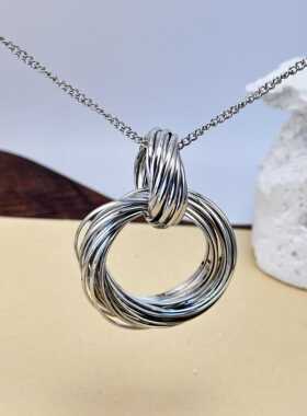 银色圆形长款个性百搭冷淡风项链