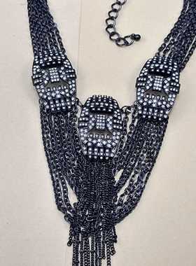 满水晶钻中古短款vintage饰品