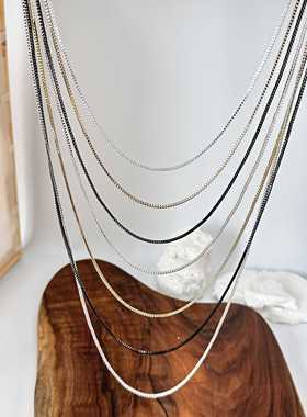 欧美饰品高级感轻奢小从设计简约气质叠戴项链女长款毛衣链素链