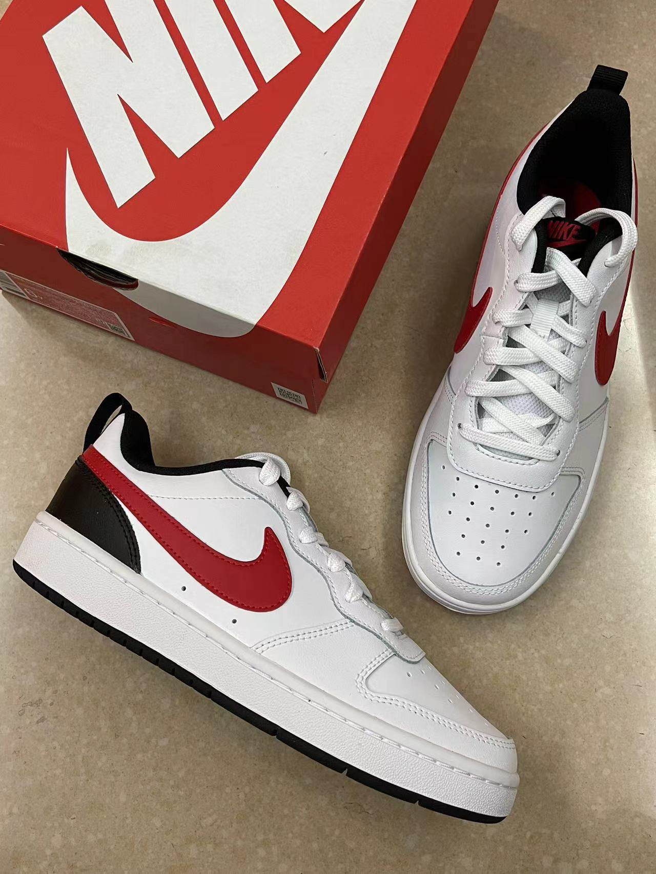 耐克Court Borough 白黑红低帮女款复古板鞋 BQ5448,运动鞋new,板鞋,淘宝优惠券,粉丝福利购,淘宝优惠卷