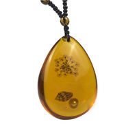 Personalized and fashionable amber imitation pendant necklace, elegant couple, versatile sweater chain, simple and trendy pendant for Internet celebrities thumbnail 8