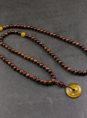 海南黑花梨木佛珠108颗